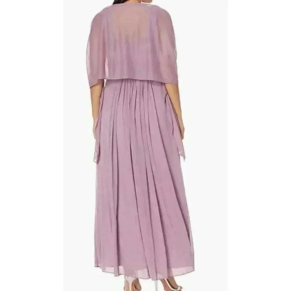 Alex Evenings Women's A-Line Dress with Shawl, Pale Pink, 14 - Picture 3 of 3